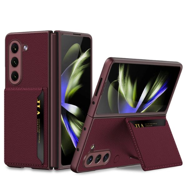 GKK Ultra-Thin PU Leather Phone Case with Card Slot - For Samsung Galaxy Z Fold5 - mosaccessories